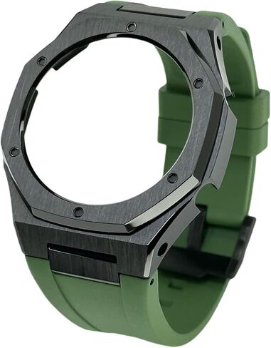 طقم تعديل Casioak إطار ساعة مثمن من الفولاذ المقاوم للصدأ وحزام من المطاط الفلوري لـ Casio G-SHOCK GA-B2100/GA-2100/GA-2110 in Saudi Arabia