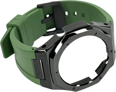 طقم تعديل Casioak إطار ساعة مثمن من الفولاذ المقاوم للصدأ وحزام من المطاط الفلوري لـ Casio G-SHOCK GA-B2100/GA-2100/GA-2110 in Saudi Arabia