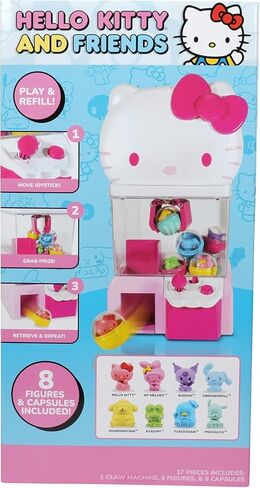 Hello Kitty and Friends، آلة مخلب مقاس 12 بوصة مع 8 شخصيات صغيرة قابلة للتجميع - منتج سانريو مرخص رسميًا من Jazwares (حصريًا لأمازون) in Saudi Arabia