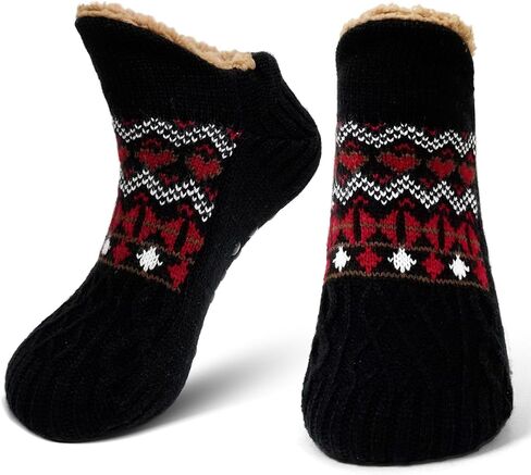 ZAKASA جوارب شبشب غامض للرجال والنساء شتاء دافئ منفوش دافئ سميك صوف مبطن مريح غير قابل للانزلاق جوارب منزلية للداخل in Kuwait