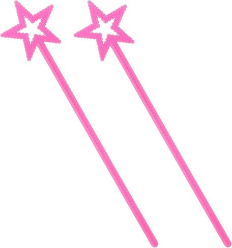 2 Pcs 13 Inch Star Wand Elf Baton Angel Wand Angel Fairy Wand Plating Wand Sticks for Princess Birthday Party Wedding Halloween Christmas Costume Cosplay Dress up Accessories（Pink） in Kuwait