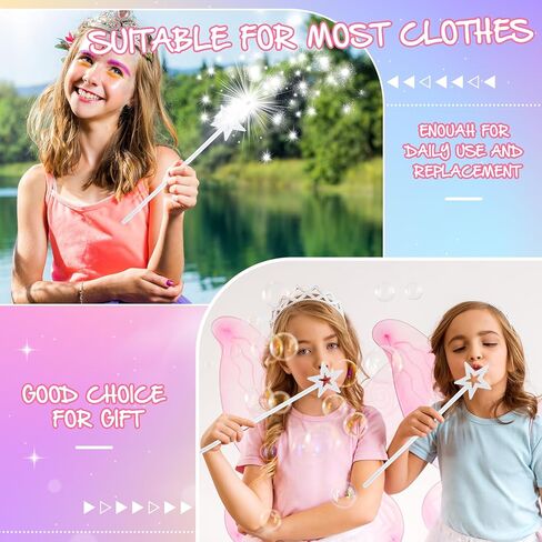 2 Pcs 13 Inch Star Wand Elf Baton Angel Wand Angel Fairy Wand Plating Wand Sticks for Princess Birthday Party Wedding Halloween Christmas Costume Cosplay Dress up Accessories（Pink） in Kuwait