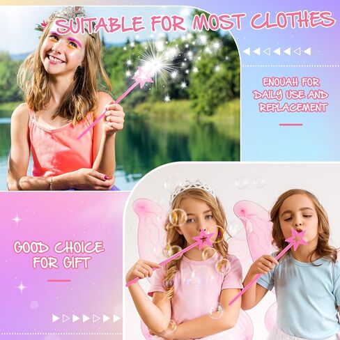 2 Pcs 13 Inch Star Wand Elf Baton Angel Wand Angel Fairy Wand Plating Wand Sticks for Princess Birthday Party Wedding Halloween Christmas Costume Cosplay Dress up Accessories（Pink） in Kuwait