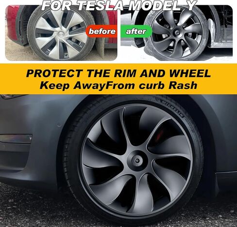 أغطية عجلات موديل Y Hubcaps مقاس 19 بوصة تناسب طراز Tesla Y 2020-2024 Gemini Rim غطاء واقي بديل موديل Y ملحقات أسود مطفي 4 قطع، TMY-G-02 in Kuwait