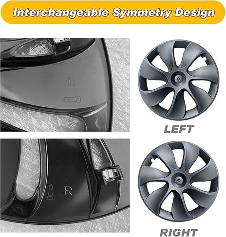 أغطية عجلات موديل Y Hubcaps مقاس 19 بوصة تناسب طراز Tesla Y 2020-2024 Gemini Rim غطاء واقي بديل موديل Y ملحقات أسود مطفي 4 قطع، TMY-G-02 in Kuwait