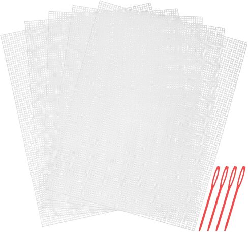 5 Pieces 7 Count Plastic Mesh Canvas Sheets 10.2 x 13 Inch Plastic Canvas Sheets Mesh Sheet Canvas Sheets White Eye Mesh for Embroidery, Acrylic Yarn Crafting, Knit Crochet Projects and Make Dividers in Saudi Arabia