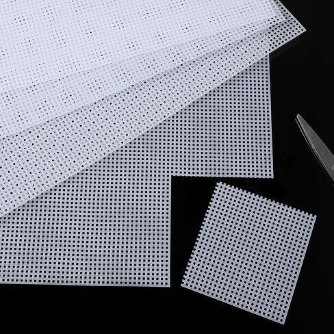 5 Pieces 7 Count Plastic Mesh Canvas Sheets 10.2 x 13 Inch Plastic Canvas Sheets Mesh Sheet Canvas Sheets White Eye Mesh for Embroidery, Acrylic Yarn Crafting, Knit Crochet Projects and Make Dividers in Saudi Arabia