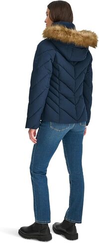 Tommy Hilfiger Women's Faux Fur Trimmed Short Puffer in Saudi Arabia