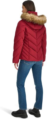 Tommy Hilfiger Women's Faux Fur Trimmed Short Puffer in Saudi Arabia