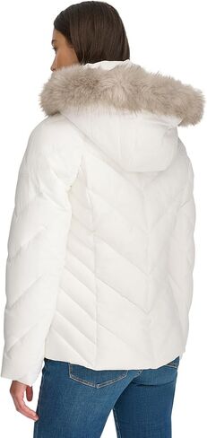 Tommy Hilfiger Women's Faux Fur Trimmed Short Puffer in Saudi Arabia