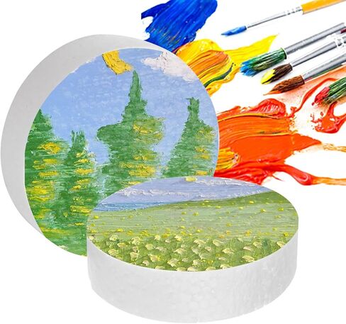 50 عبوة من دوائر إسفنجية مقاس 3.74 بوصة للحرف اليدوية (1 بوصة سميكة) قرص إسفنجي مستدير دائرة إسفنجية للمشاريع الفنية التي تصنعها بنفسك (أبيض) in Kuwait