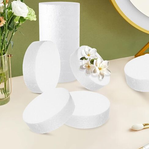 50 عبوة من دوائر إسفنجية مقاس 3.74 بوصة للحرف اليدوية (1 بوصة سميكة) قرص إسفنجي مستدير دائرة إسفنجية للمشاريع الفنية التي تصنعها بنفسك (أبيض) in Kuwait