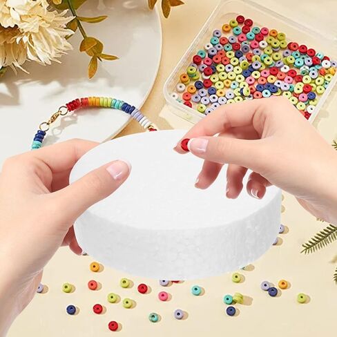 50 عبوة من دوائر إسفنجية مقاس 3.74 بوصة للحرف اليدوية (1 بوصة سميكة) قرص إسفنجي مستدير دائرة إسفنجية للمشاريع الفنية التي تصنعها بنفسك (أبيض) in Kuwait