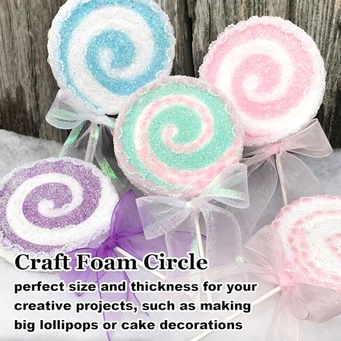 50 عبوة من دوائر إسفنجية مقاس 3.74 بوصة للحرف اليدوية (1 بوصة سميكة) قرص إسفنجي مستدير دائرة إسفنجية للمشاريع الفنية التي تصنعها بنفسك (أبيض) in Kuwait