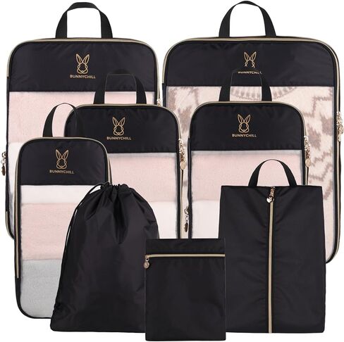 See Through Expandable Compression Packing Cubes, Mesh Travel Packing Cubes for Suitcases, Lightweight Organizers Bag Set for Travel Essentials for Luggage in Saudi Arabia