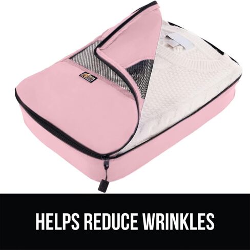 مجموعة غوريلا جريب 8 مكعبات التعبئة، أساسيات السفر لحقائب السفر، حقائب تنظيم شبكية قابلة للتنفس للملابس وأدوات الزينة والأحذية والغسيل والأمتعة وحقيبة الظهر وإكسسوارات الطائرة باللون الأسود in Kuwait