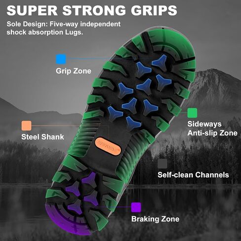 Showave Men's Mid Calf Rubber Work Boots Waterproof Rain Boots Insulated Mud Boots with Comfortable Sports Soles in Kuwait