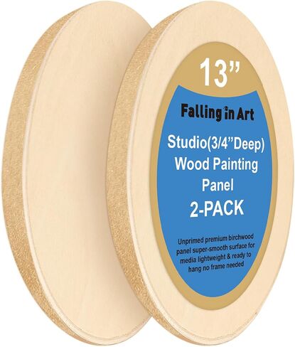 Falling in Art Unfinished Wooden Oval Panels Kit, 3/4" Deep Wood Canvas Boards for Painting, Wood Art Boards for Pouring, Art and Crafts, 8''&10.5''&13''&15.7'' in Saudi Arabia