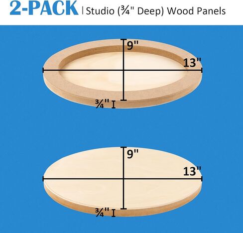 Falling in Art Unfinished Wooden Oval Panels Kit, 3/4" Deep Wood Canvas Boards for Painting, Wood Art Boards for Pouring, Art and Crafts, 8''&10.5''&13''&15.7'' in Saudi Arabia