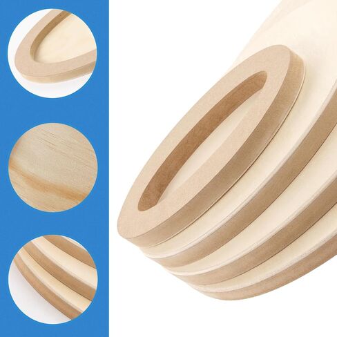 Falling in Art Unfinished Wooden Oval Panels Kit, 3/4" Deep Wood Canvas Boards for Painting, Wood Art Boards for Pouring, Art and Crafts, 8''&10.5''&13''&15.7'' in Saudi Arabia