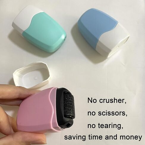 WAFJAMF ختم سرقة الهوية، قطعتين، ختم دوار للأمان ذاتي التحبير، ختم دوار للمعلومات الخاصة، مثالي لحماية الخصوصية، أخضر + وردي in Kuwait