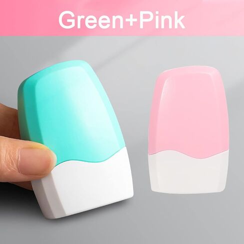 WAFJAMF ختم سرقة الهوية، قطعتين، ختم دوار للأمان ذاتي التحبير، ختم دوار للمعلومات الخاصة، مثالي لحماية الخصوصية، أخضر + وردي in Kuwait