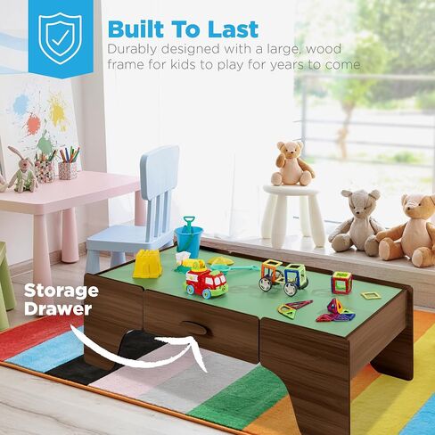 Best Choice Products 35-Piece Train Table, Large Multipurpose Wooden Toy Activity Playset for Children w/Tracks, Accessories, Reversible Table Top in Saudi Arabia