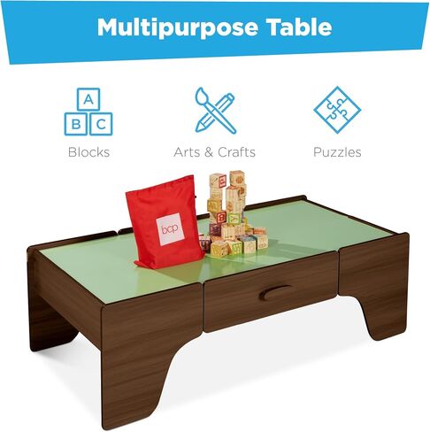 Best Choice Products 35-Piece Train Table, Large Multipurpose Wooden Toy Activity Playset for Children w/Tracks, Accessories, Reversible Table Top in Saudi Arabia