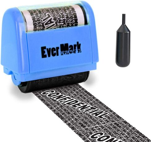 Identity Theft Protection Roller Stamp Confidential Roller Stamp with 1 Refill - Identity Protection Roller Stamps for Data Privacy, ID Protection and Address Blocker in Saudi Arabia