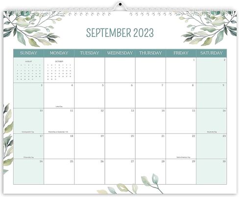 Wall Calendar Sept 2023 - Dec 2024 Monthly Desk Calendar Planner for 16 Monthes,15" X 11.8" Large Twin-Wire Binding Academic Organizer in Saudi Arabia