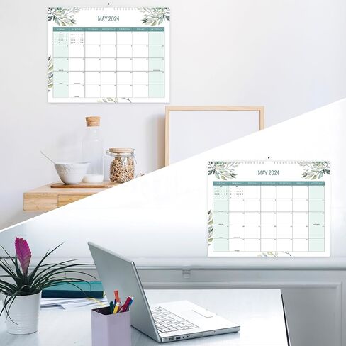 Wall Calendar Sept 2023 - Dec 2024 Monthly Desk Calendar Planner for 16 Monthes,15" X 11.8" Large Twin-Wire Binding Academic Organizer in Saudi Arabia