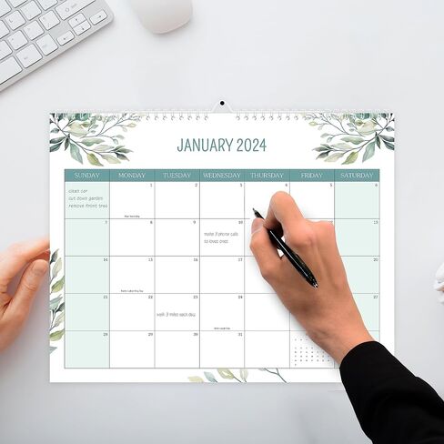Wall Calendar Sept 2023 - Dec 2024 Monthly Desk Calendar Planner for 16 Monthes,15" X 11.8" Large Twin-Wire Binding Academic Organizer in Saudi Arabia