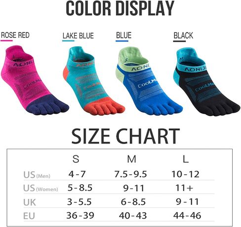 AONIJIE Toe Socks for Men and Women High Performance Athletic Running Five Finger Ankle Socks in Kuwait