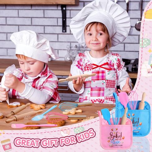 48 قطعة من لوازم الخبز للأطفال لألعاب الطبخ الحقيقية، مع أدوات المطبخ، وحاملات الأواني، والملعقة، والدبوس الدوار، وخفق لهدايا الأطفال، وحفلات الطبخ والخبز (صغيرة) in Kuwait