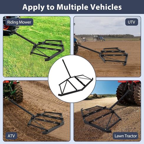 GAOMON Driveway Drag 66" Width, Driveway Drag Grader w/ 3 Sets Adjustable Bolts & 2 Reinforcement Bars, Tow Behind Drag Harrow with Pin-Style Hitch, Garden Lawn Tractor Driveway Grader for ATVs, UTV in Saudi Arabia