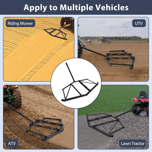 GAOMON Driveway Drag 66" Width, Driveway Drag Grader w/ 3 Sets Adjustable Bolts & 2 Reinforcement Bars, Tow Behind Drag Harrow with Pin-Style Hitch, Garden Lawn Tractor Driveway Grader for ATVs, UTV in Saudi Arabia