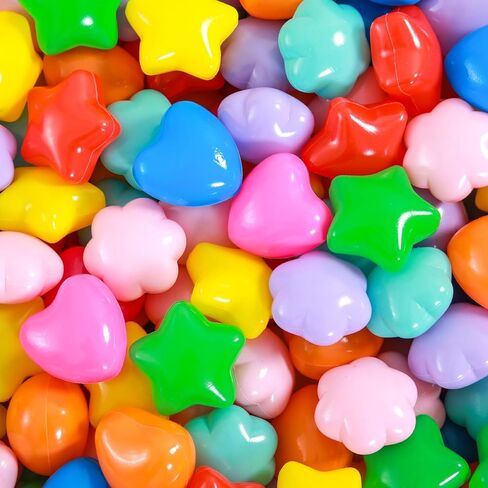 Ball Pit Balls for Toddlers,Plastic Mixed Star Toy Balls for Kids, for Baby Toddler Birthday Christmas, Ball Pool Play Tent, Baby Kiddie Pool Water Toys, Party Decoration in Kuwait