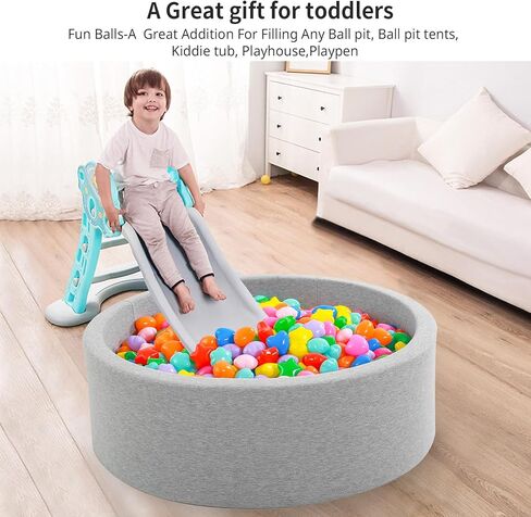 Ball Pit Balls for Toddlers,Plastic Mixed Star Toy Balls for Kids, for Baby Toddler Birthday Christmas, Ball Pool Play Tent, Baby Kiddie Pool Water Toys, Party Decoration in Kuwait