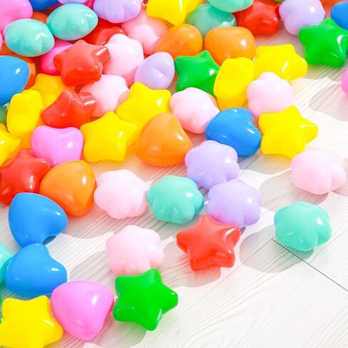 Ball Pit Balls for Toddlers,Plastic Mixed Star Toy Balls for Kids, for Baby Toddler Birthday Christmas, Ball Pool Play Tent, Baby Kiddie Pool Water Toys, Party Decoration in Kuwait