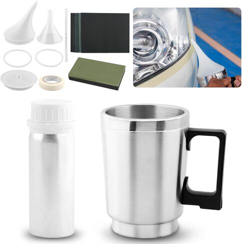 Car Headlight Restoration Kit, Auto Headlight Lens Polish Repair Kit Atomizing Cup Headlight Renovation Tool Auto Restore Kit, Headlight Restoration Wipe & Washer Kit in Kuwait