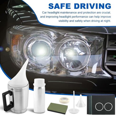 Car Headlight Restoration Kit, Auto Headlight Lens Polish Repair Kit Atomizing Cup Headlight Renovation Tool Auto Restore Kit, Headlight Restoration Wipe & Washer Kit in Kuwait