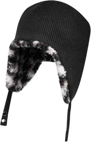 CLAPE Men's Fleece Warm Trapper Hat Corduroy Winter Ushanka Russian Hat Snow Eskimo Hat with Ear Flaps for Cold Weather in Saudi Arabia
