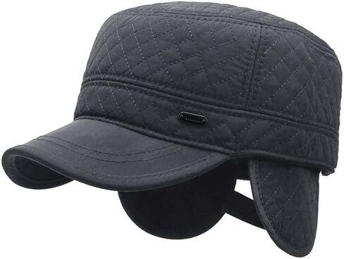 FASHIXD Winter Hats with Earflaps for Men Military Cadet Hat Baseball Cap Hunting Trapper Hat for Cold Weather in Kuwait