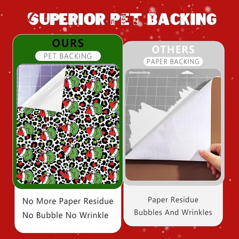 فينيل لاصق دائم لعيد الميلاد - 12 ورقة مقاس 12 * 10 بوصة نمط الفهد فينيل ذاتي اللصق مقاوم للماء فينيل دائم للأكواب فينيل متوافق مع Sillhoutte Cameo وCricut in Kuwait