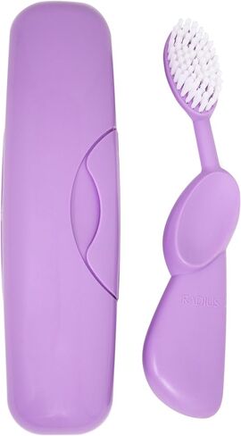 RADIUS Toothbrush Original Big Brush, BPA Free ADA Accepted - Right Hand - Lavender Brush with Lavender Case in Saudi Arabia