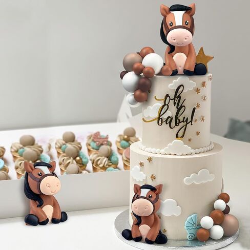 Cowboy Cake Decorations Cowboy Hat and Boot Cake Toppers Western Cowboy Cowgirl Birthday Baby Shower for Western Theme Party Favors Supplies (Brown) in Kuwait