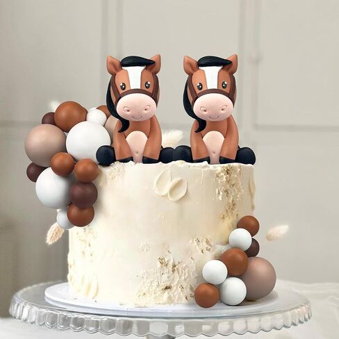 Cowboy Cake Decorations Cowboy Hat and Boot Cake Toppers Western Cowboy Cowgirl Birthday Baby Shower for Western Theme Party Favors Supplies (Brown) in Kuwait