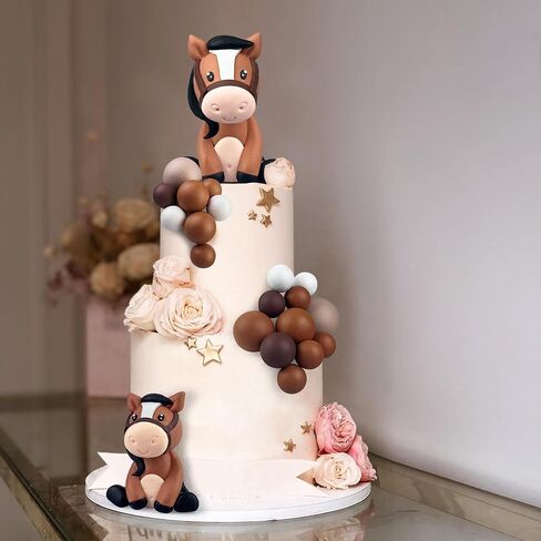 Cowboy Cake Decorations Cowboy Hat and Boot Cake Toppers Western Cowboy Cowgirl Birthday Baby Shower for Western Theme Party Favors Supplies (Brown) in Kuwait