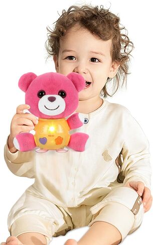 Plush Bear Toy with Star Projection and Music - Cute Bear Toy with Night Sky Images in 6 Colors + Gradient, Stuffed Animal Bear Toy Gift for 2+ Kids, Toddlers, Girls in Saudi Arabia