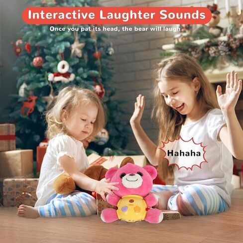 Plush Bear Toy with Star Projection and Music - Cute Bear Toy with Night Sky Images in 6 Colors + Gradient, Stuffed Animal Bear Toy Gift for 2+ Kids, Toddlers, Girls in Saudi Arabia